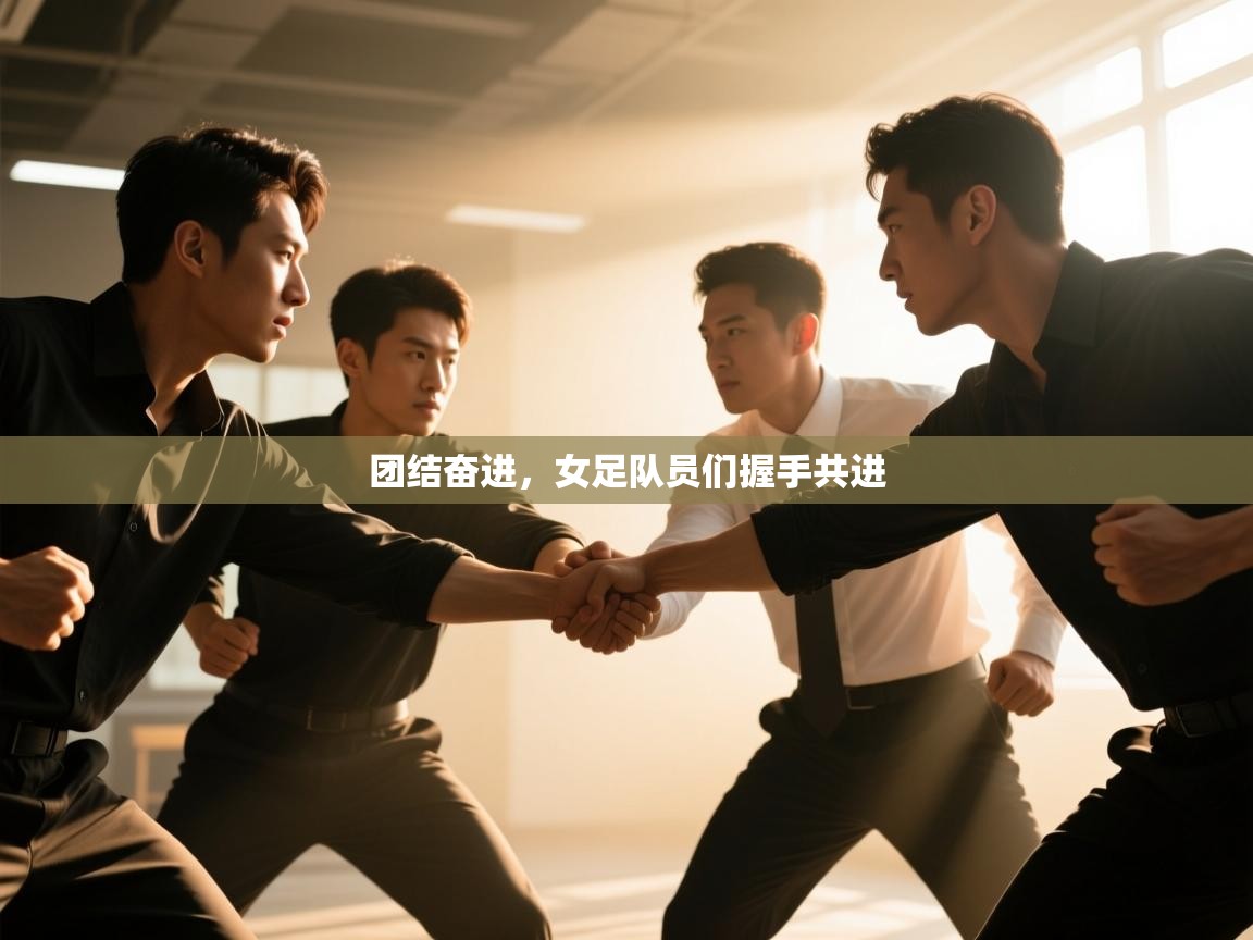 团结奋进，女足队员们握手共进  第2张